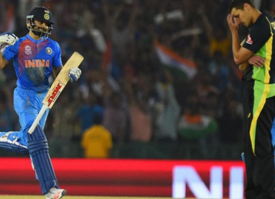 Kohli helps India beat Australia in 2016 T20 World Cup in Mohali Kohli helps India beat Australia in 2016 T20 World Cup in Mohali