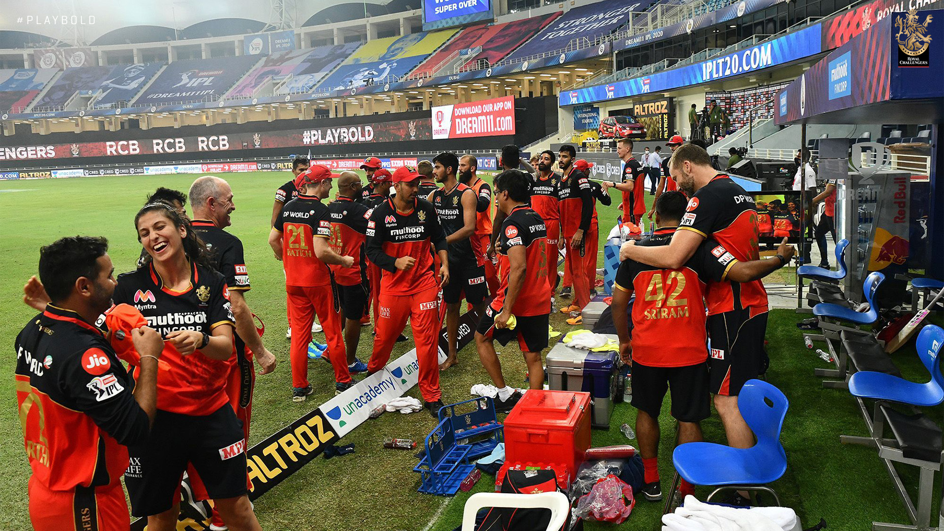 RCB Dugout 2020 IPL