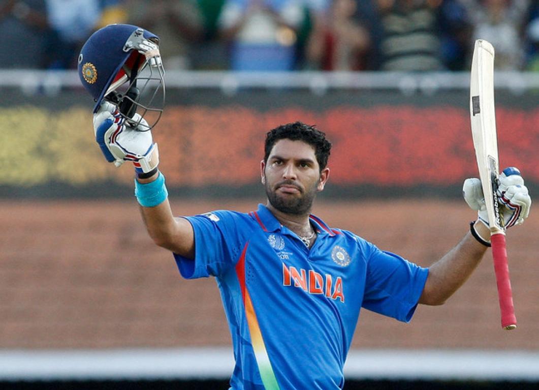 Yuvraj Singh century in India vs West Indies 2011 ICC World Cup