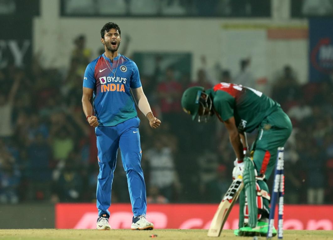 Shivam Dube after picking up the wicket Shivam Dube after picking up the wicket