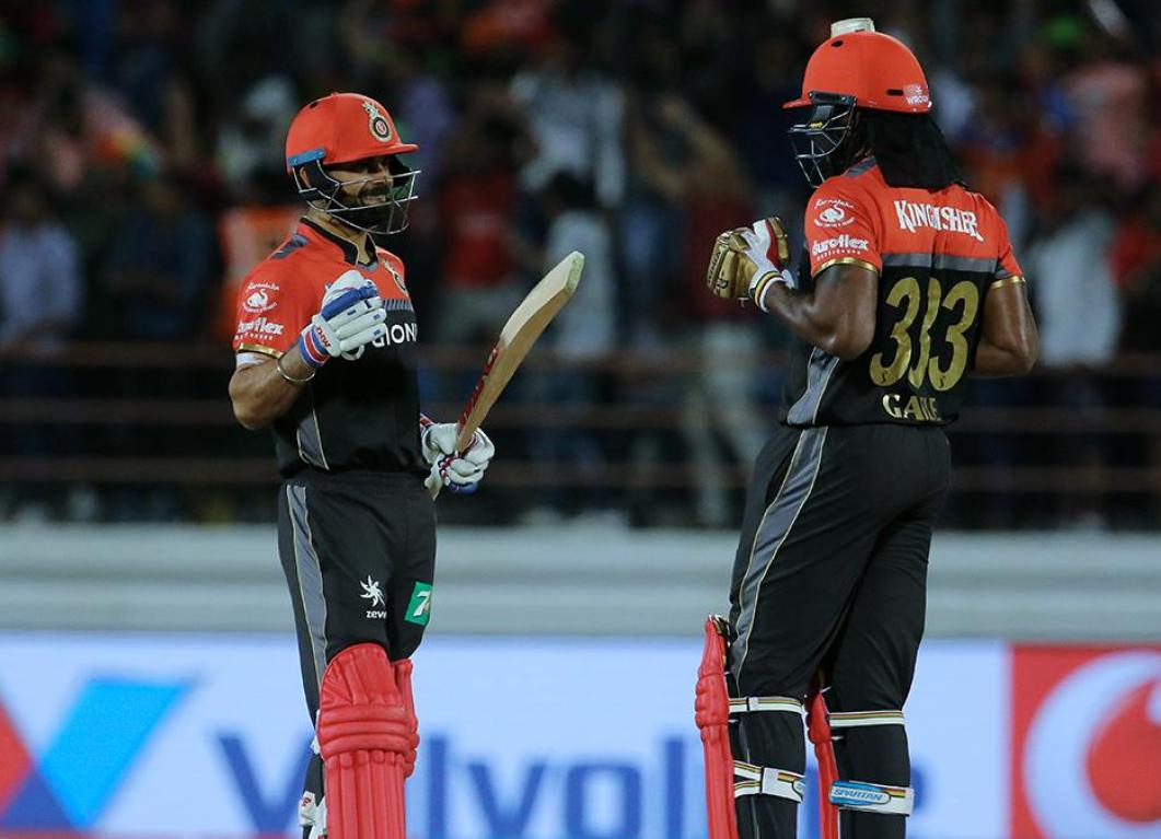 RCB outclass Gujarat Lions in a high-scoring encounter at Rajkot in 2017 IPL. RCB outclass Gujarat Lions in a high-scoring encounter at Rajkot in 2017 IPL.