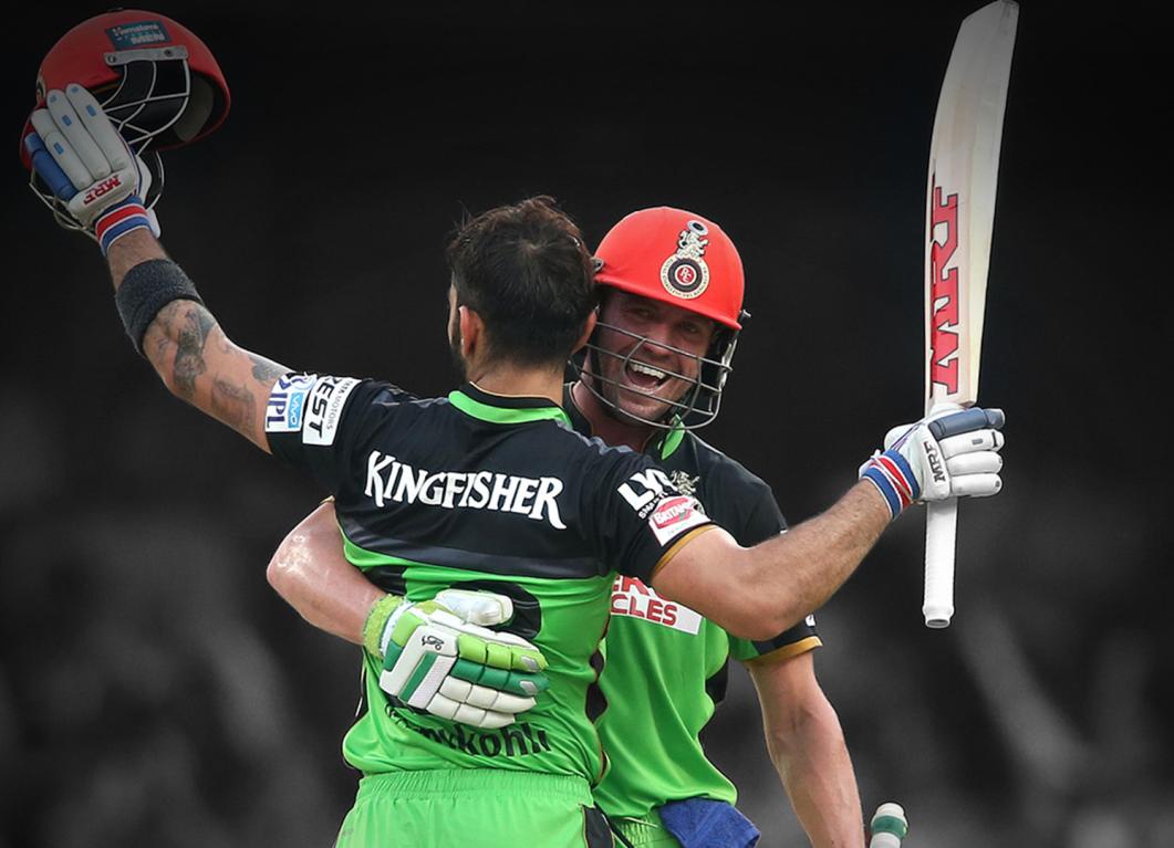 AB de Villiers and Virat Kohli RCB registered a record win against Gujarat Lions in 2016 after turning up in green jerseys