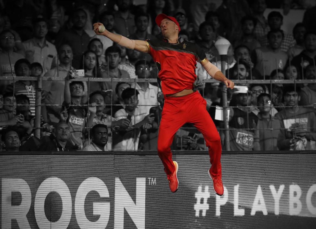 When AB de Villiers defied gravity to complete a stunning catch at the  Chinnaswamy in IPL