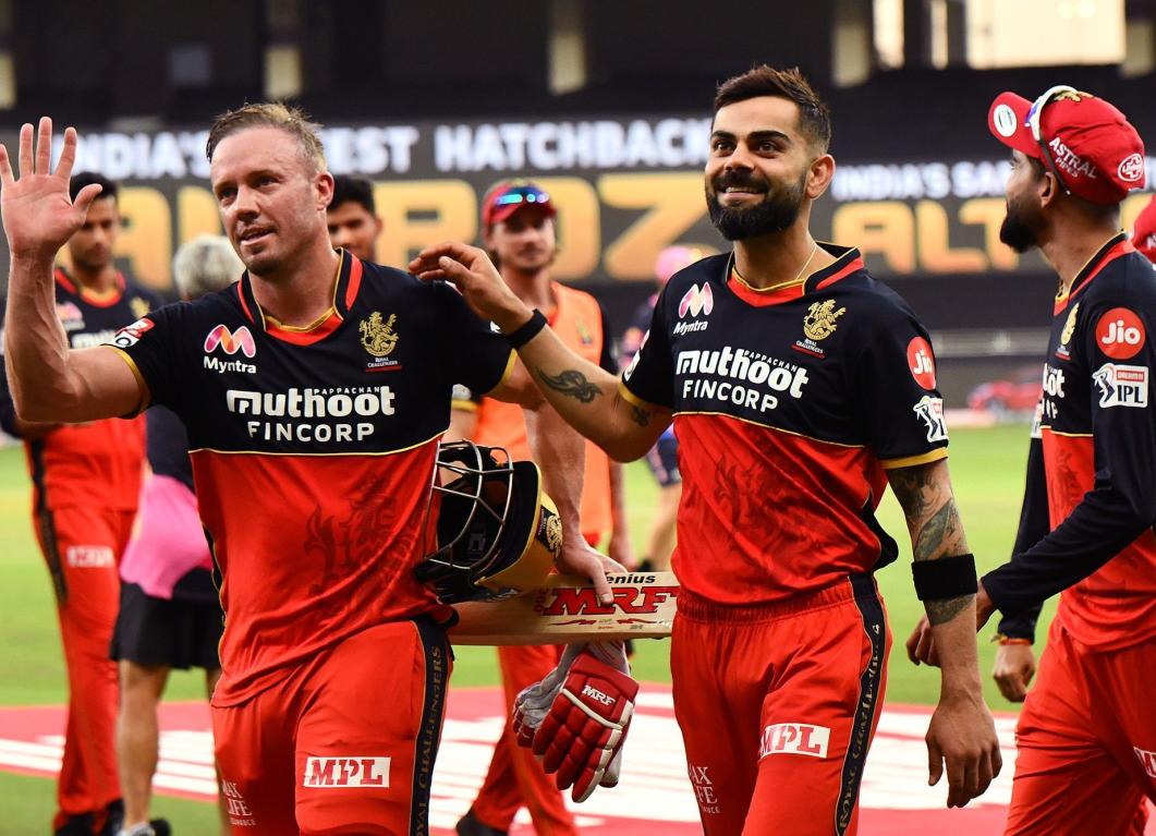 AB de Villiers and Virat Kohli RCB Captain, Virat Kohli, heaped praise on AB de Villiers in the post-match presentation after the win over Rajasthan Royals