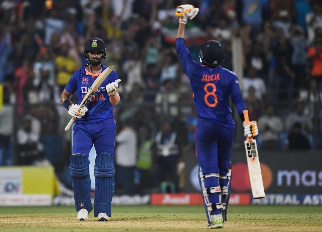 KL Rahul and Ravindra Jadeja propel India to 1-0 series lead after stuttering start to a modest chase
