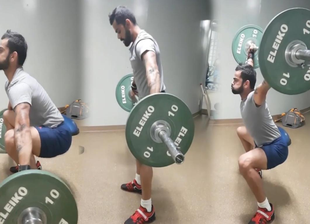 Virat Kohli weight lift Virat Kohli weight lift