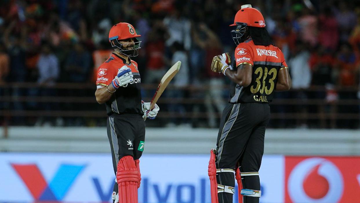 RCB outclass Gujarat Lions in a high-scoring encounter at Rajkot in 2017 IPL.