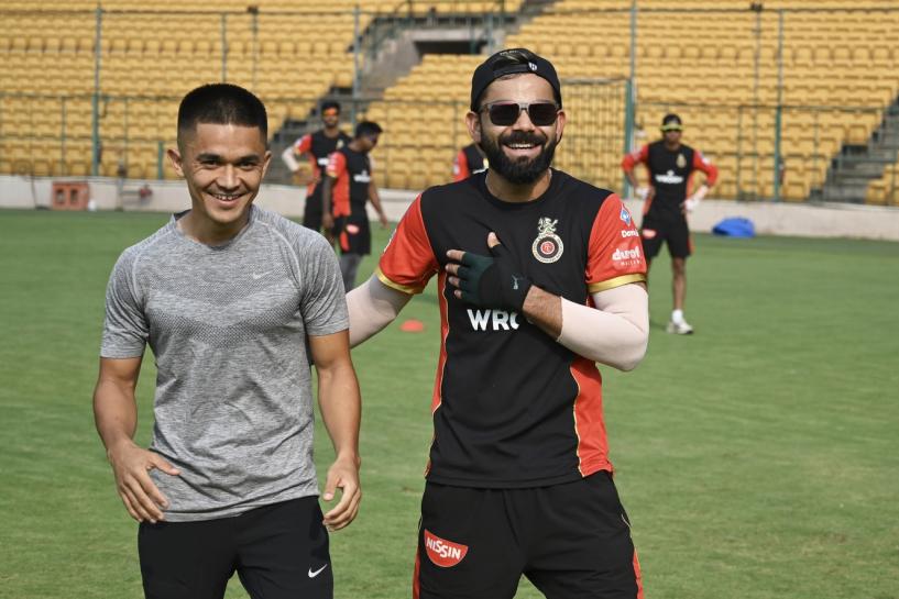 Virat Kohli responds to a challenge from Indian football captain Sunil Chhetri