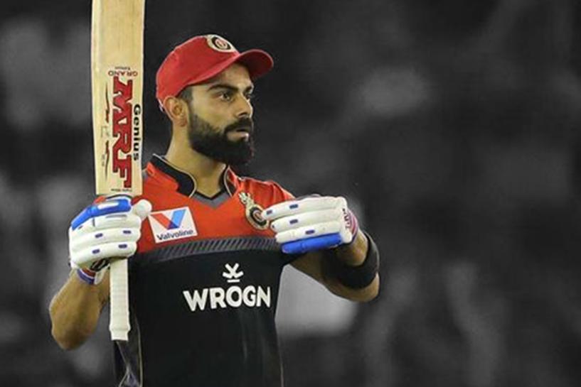 Virat Kohli celebrating his half century against KXIP