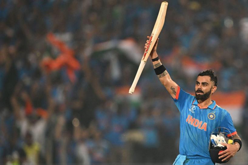 Virat Kohli’s unbeaten century propels India to their fourth straight win in the World Cup