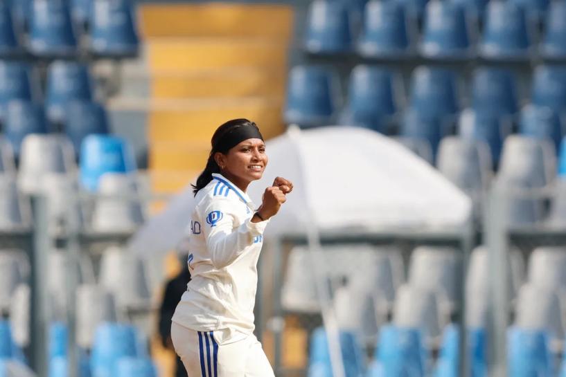 Sneh Rana after winning Player of the Match award in India Women’s ...